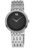 Movado Esperanza 39mm Black Dial Silver Steel Strap Watch For Men - 0607057