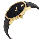 Movado Museum Classic Quartz Black Dial Black Leather Strap Watch for Men - 0607195