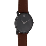 Movado Museum Classic Black Dial Brown Leather Strap Watch for Men - 0607198