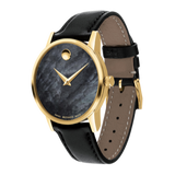 Movado Museum Black Dial Black Leather Strap Watch For Men - 2100005