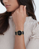 Movado Museum Black Dial Black Leather Strap Watch For Women - 2100006