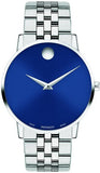 Movado Museum Classic Blue Dial Silver Steel Strap Watch for Men - 0607212