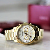 Fossil Boyfriend Gold Dial Gold Steel Strap Watch for Women - ES3884