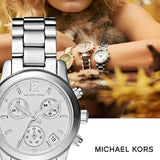 Michael Kors Runway Silver Dial Silver Steel Strap Watch for Women - MK5428