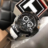 Tissot T Race Chronograph Black Dial White Rubber Strap Watch for Men - T048.417.27.057.05