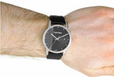 Calvin Klein City Quartz Black Dial Black Leather Strap Watch for Men - K2G2G1C1