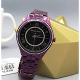 Michael Kors Lauryn Black Dial Purple Steel Strap Watch for Women - MK3724