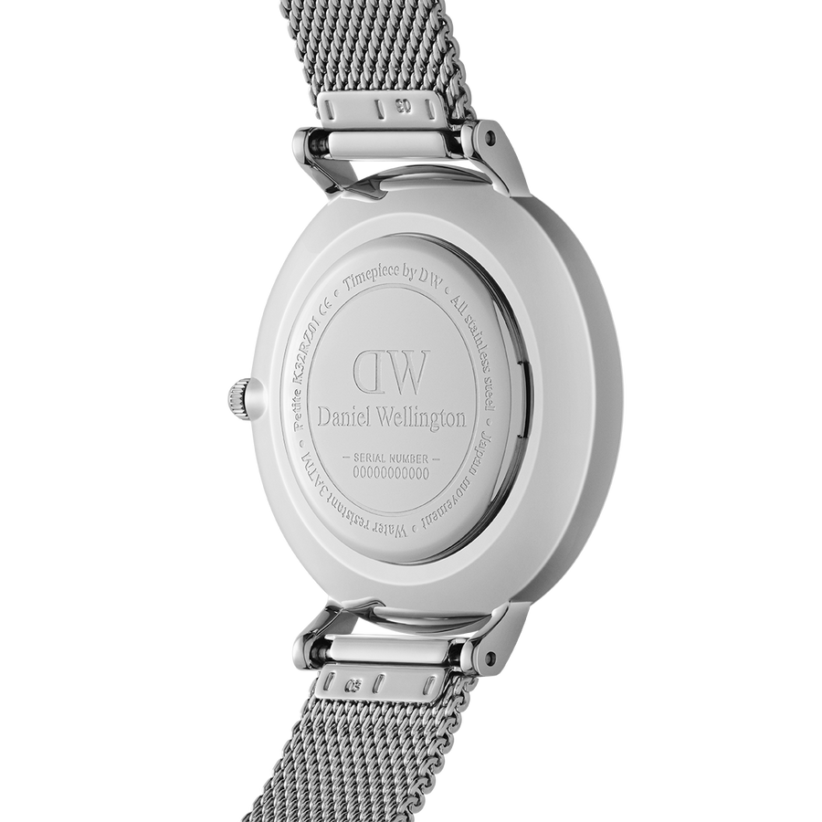 Daniel Wellington Petite Sterling White Dial Silver Mesh Bracelet Watch For Women - DW00100220