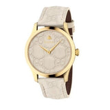 Gucci G Timeless Quartz White Dial White Leather Strap Watch For Women - YA1264033A