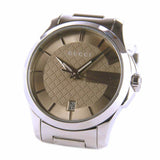 Gucci G Timeless Brown Dial Silver Steel Strap Watch For Women - YA126526