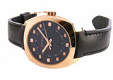 Gucci GG2570 Quartz Black Dial Black Leather Strap Watch For Men - YA142309