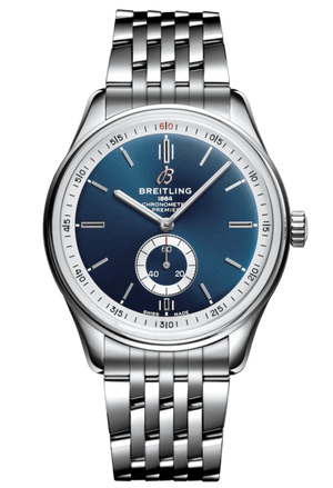 Breitling Premier Automatic 40mm Blue Dial Silver Steel Strap Watch for Men - A37340351C1A1