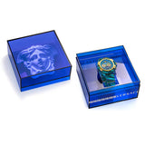 Versace Icon Active Chronograph Blue Dial Green Rubber Strap Watch For Men - VEZ701322