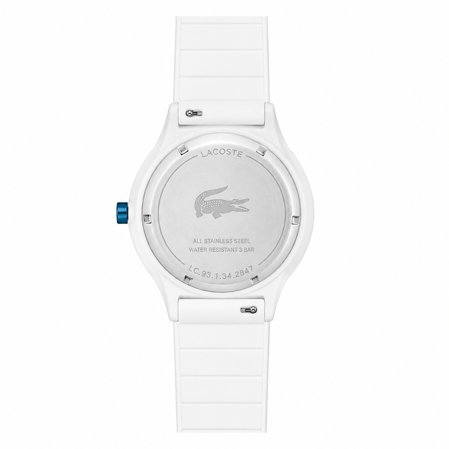 Lacoste Goa White Dial Two Tone Silicone Strap Watch for Men - 2020118