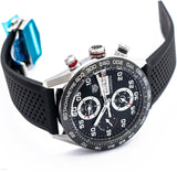 Tag Heuer Carrera Chronograph Black Dial Black Rubber Strap Watch for Men - CBN2A1AA.FT6228