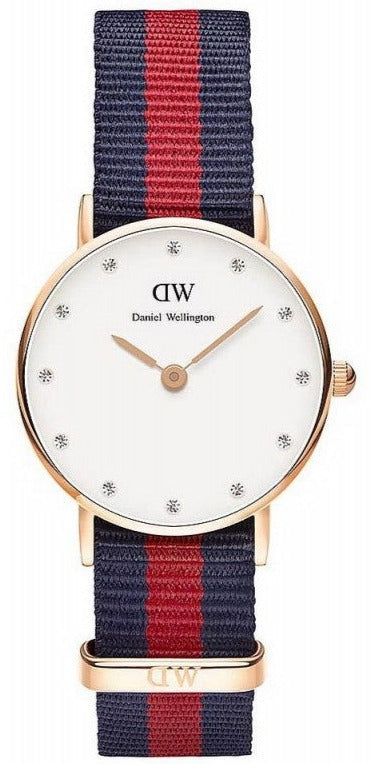 Daniel Wellington Classy Oxford White Dial Two Tone Nylon Strap Watch For Women - DW00100064