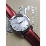 Burberry The City Silver Dial Red Strap Watch for Women - BU9232