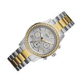 Guess Mini Spectrum Analog Silver Dial Two Tone Steel Strap Watch For Women - W0122L2