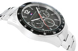 Tommy Hilfiger Luke Chronograph Black Dial Silver Steel Strap Watch for Men - 1791104