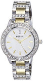 Fossil Jesse Crystals White Dial Two Tone Steel Strap Watch for Women - ES2409