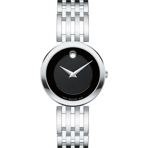 Movado Esperanza 28mm Black Dial Silver Steel Strap Watch For Women - 0607051