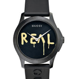 Gucci G Timeless Ghost Black Dial Black Rubber Strap Unisex Watch - YA1264017