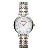 Emporio Armani Mother of Pearl Dial Two Tone Stainless Steel Watch For Women - AR11094