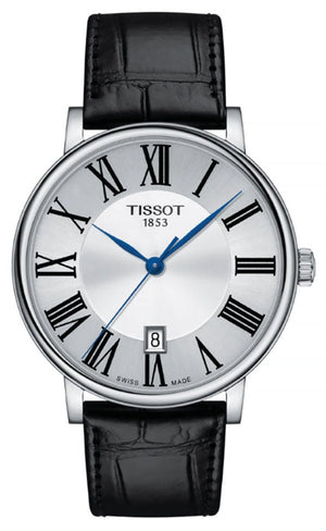 Tissot Carson Premium Silver Dial Black Leather Strap Watch For Men - T122.410.16.033.00