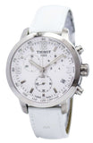 Tissot PRC 200 Chronograph White Dial White Leather Strap Watch For Men - T055.417.16.017.00