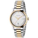 Gucci G Timeless Silver Dial Two Tone Steel Strap Watch For Men - YA126474