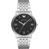 Emporio Armani Kappa Black Dial Silver Steel Strap Watch For Men - AR11152