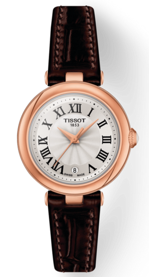 Tissot Bellissima Small Lady White Dial Brown Leather Strap Watch For Women - T126.010.36.013.00