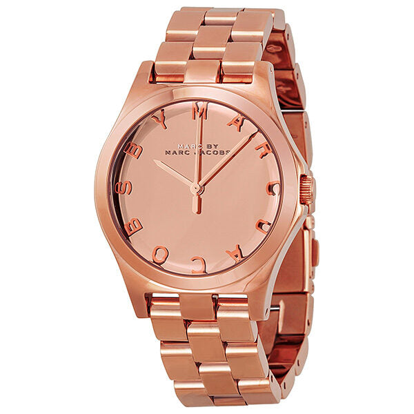 Marc Jacobs Henry Rose Gold Dial Rose Gold Steel Strap Watch for Women - MBM3212