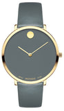 Movado 70th Anniversary Special Edition Grey Dial Grey Leather Strap Watch For Women - 0607140