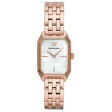 Emporio Armani Giola White Mother of Pearl Dial Rose Gold Steel Strap Watch For Women - AR11147