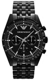 Emporio Armani Tazio Chronograph Black Dial Black Steel Strap Watch For Men - AR5989