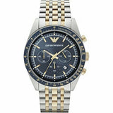 Emporio Armani Tazio Chronograph Blue Dial Two Tone Stainless Steel Watch For Men - AR6088