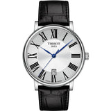 Tissot Carson Premium Silver Dial Black Leather Strap Watch For Men - T122.410.16.033.00