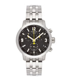 Tissot PRC 200 Chronograph Black Dial Silver Steel Strap Watch For Men - T055.417.11.057.00