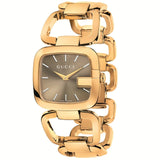 Gucci G Gucci Sunbrushed Brown Dial Rose Gold Steel Strap Watch For Women - YA125511