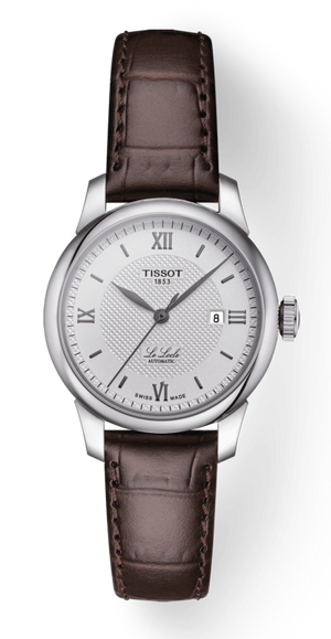 Tissot T Classic Le Locle Automatic Silver Dial Brown Leather Strap Watch For Women - T006.207.16.038.00