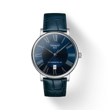 Tissot Carson Premium Powermatic 80 Automatic Blue Dial Blue Leather Strap Watch For Men - T122.407.16.043.00