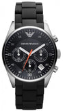 Emporio Armani Sportivo Chronograph Black Dial Black Strap Watch For Men - AR5858