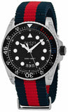 Gucci Dive Black Dial Red & Blue Nylon Strap Watch For Men - YA136210