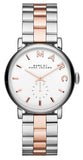 Marc Jacobs Baker White Dial Two Tone Stainless Steel Watch for Women - MBM3312