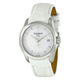 Tissot Couturier Lady Silver Dial White Leather Strap Watch For Women - T035.210.16.011.00