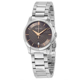 Gucci G Timeless Brown Dial Silver Steel Strap Watch For Women - YA126529