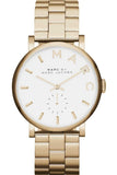 Marc Jacobs Baker White Dial Gold Steel Strap Watch for Women - MBM3243