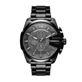 Diesel Mega Chief Chronograph Black Dial Black Stainless Steel Watch For Men - DZ4355