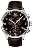 Tissot T Sport Chrono XL Classic Brown Dial Brown Leather Strap Watch For Men - T116.617.16.297.00